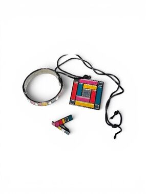 Vintage YSL Mondrian Jewelry Set (1980s)